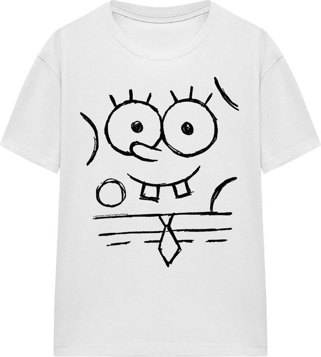 Actual product image Spongebob Squarepants Unisex Adult Sketch Smile T-Shirt (XL)