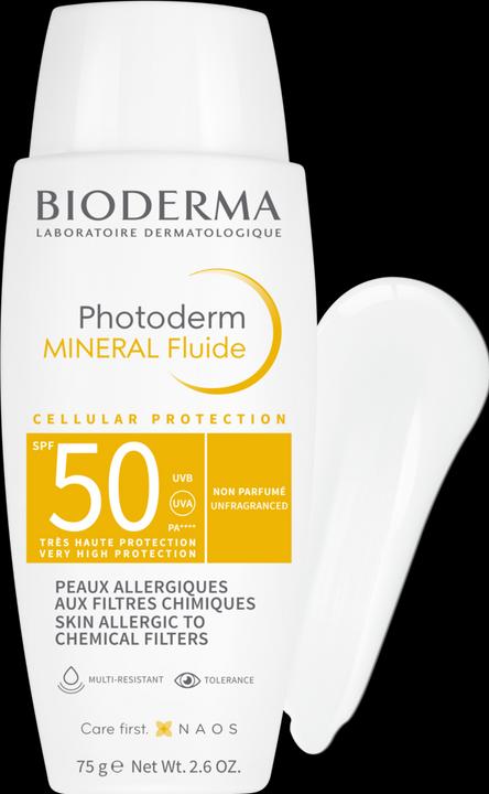 Actual product image Bioderma Photoderm Mineral Fluide SPF50+ (Sun cream face, SPF 50, 105 ml, 150 g)