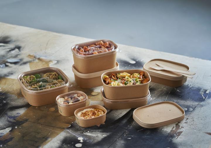Actual product image Biopak Salad bowl Brick Box Medium 1000 ml, brown, 50 pieces (50 x)