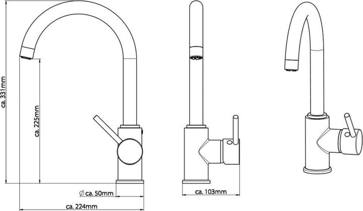 Actual product image Schütte CASALLA sink mixer low pressure