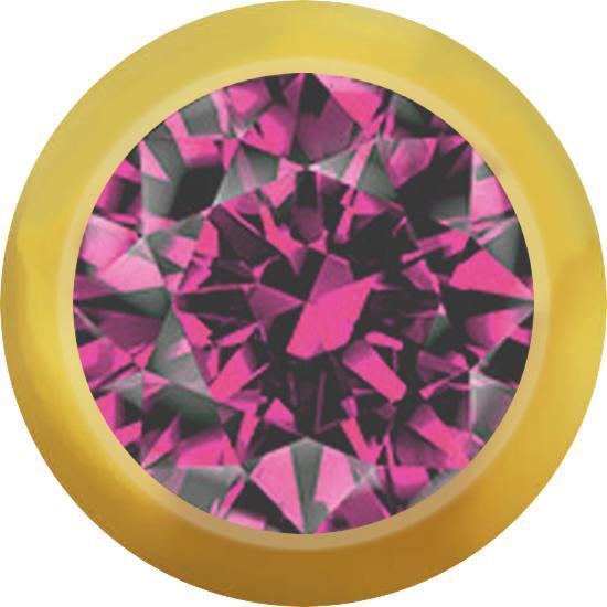 Image du produit Star Piercing Boule dorée avec cristal rose (Acier chirurgical 316L)