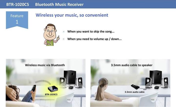 Produktbild Renkforce Bluetooth 5 Klasse 1 Musikempfänger (Empfänger)