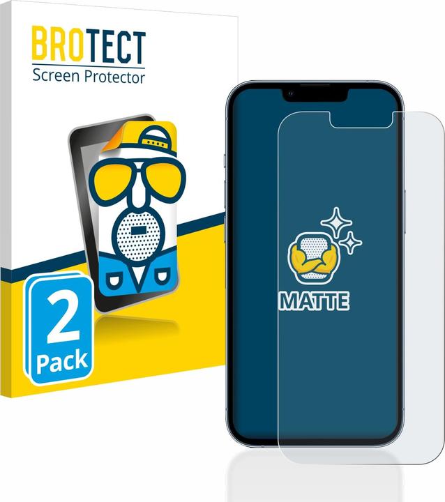 BROTECT Entspiegelungs-Schutzfolie Displayschutz Matt (2 Stück, Apple iPhone 13 Pro)
