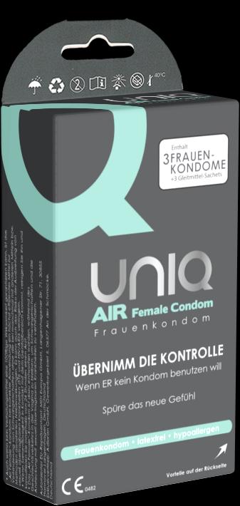 Actual product image Uniq AirFemale" female condom 3 pieces, latex-free female condoms with unique AirBubble (3 pcs.)