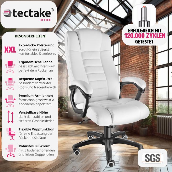 Actual product image tectake Luxury office chair made of artificial leather
