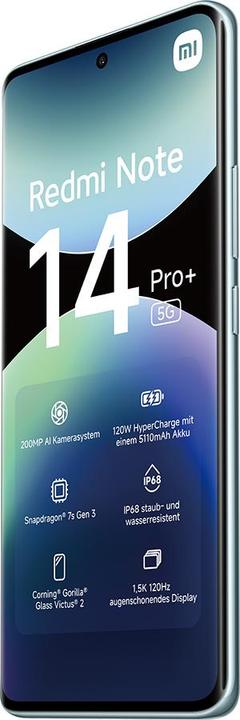 Image du produit Xiaomi Redmi Note 14 Pro+ 5G (512 Go, Bleu givre, 6.67", Double SIM, 200 Mpx, 5G)