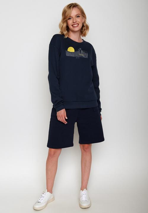 Actual product image Greenbomb Women's Animal Sloth Waves Canty Pullover (XL)