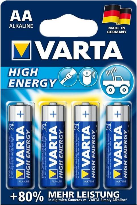 Image du produit Varta Piles Mignon AA High Energy, lot de 4 (4 pcs, AA)