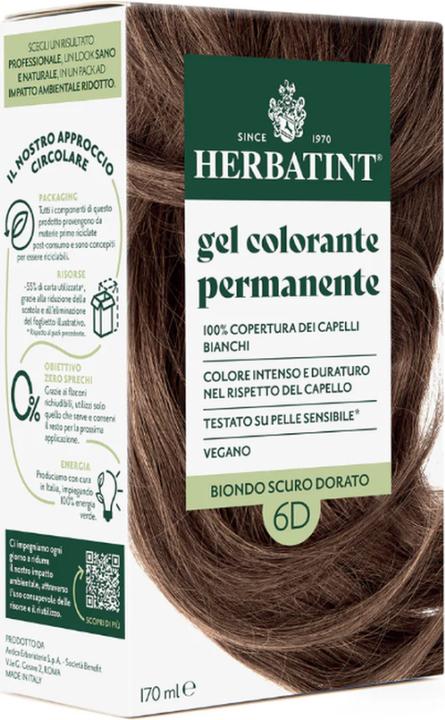 Herbatint Haarfärbegel 6D Dunkles Goldblond Flasche 170 ml (dunkles Goldblond, 6D)