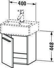 Produktbild Duravit Waschtischunterbau X-LARGE 328x400x442mm Ans links betongrau matt