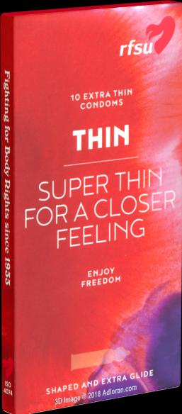 Actual product image rfsu Thin" (Super thin for a closer feeling) 10 extra thin condoms for a special intensity of feeling. (10 pcs.)
