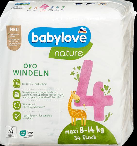 Produktbild dm babylove nature Windeln (Gr. 4, Tragepack, 34 Stück)