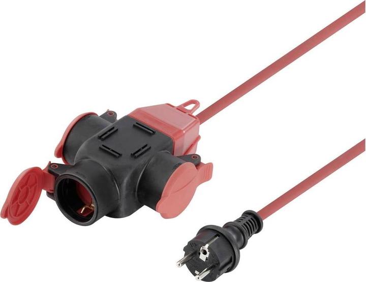 Produktbild Sygonix SY-5806890 Strom Verlängerungskabel 16 A Rot 10.00 m H07RN-F 3G 1,5 mm² (10 m, CEE 7/3)