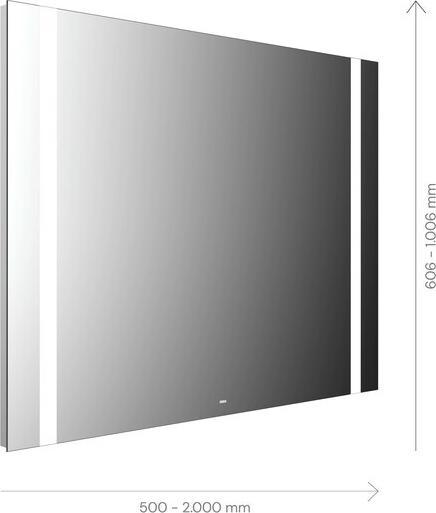 Produktbild Emco MI 500 LED-Lichtspiegel, zwei Lichtausschnitte seitlich, verdeckter Sensorschalter, Breite: 110