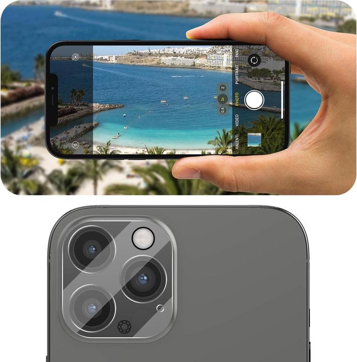 Actual product image Bigben Connected Rear camera film, camera glass, 9H+ hardness (1 Piece, Apple iPhone 12 Pro)