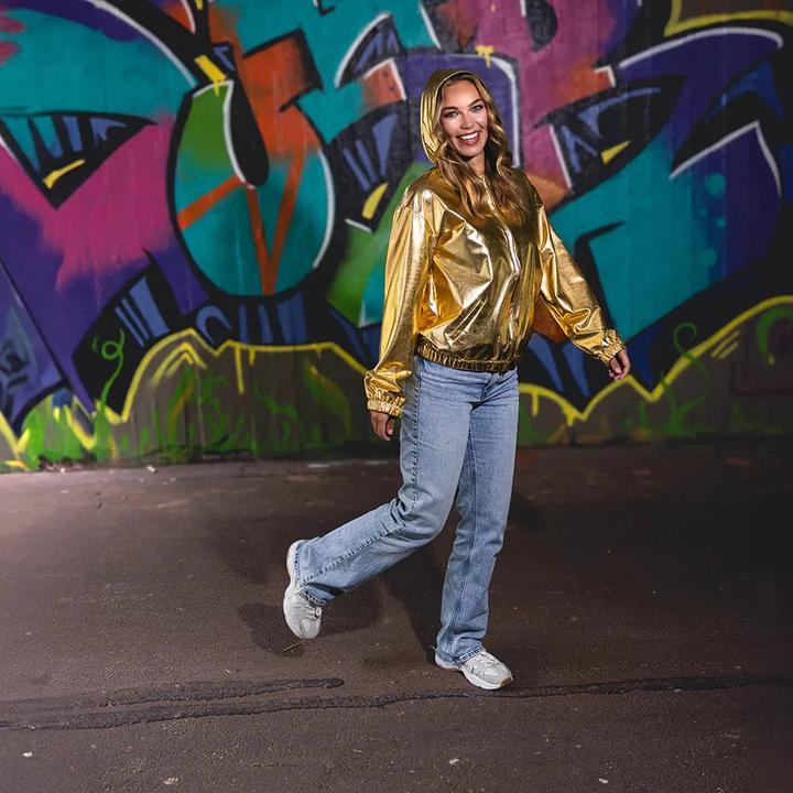 Produktbild Boland 80er Jahre Metallic Rave Jacke Gold (XL)