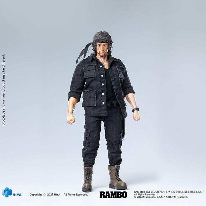 Actual product image Hiya Toys Rambo figurine 1/12 Exquisite Super Series First Blood II John Rambo 16 cm