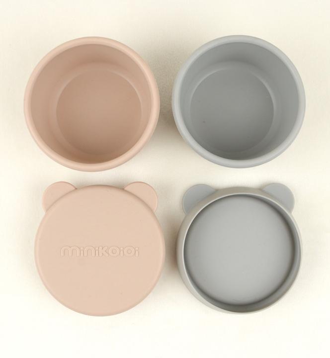 Produktbild Minikoioi Mini Silikon Schalen Deckel, 2 Stk., Beige / Puder Grau