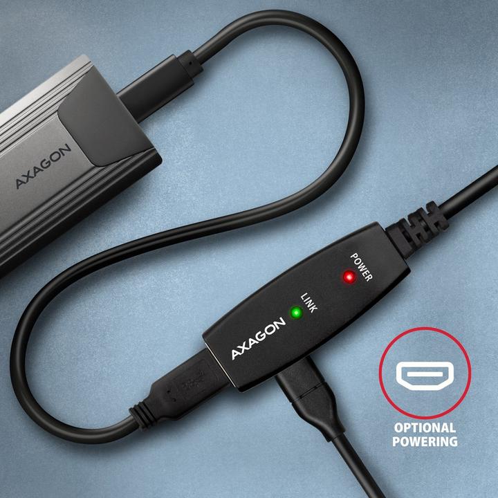 Immagine prodotto Axagon ADR-310 Cavo di prolunga USB 3.2 Gen 1, attivo - 10 m (10 m, USB 3.2 Gen 1)