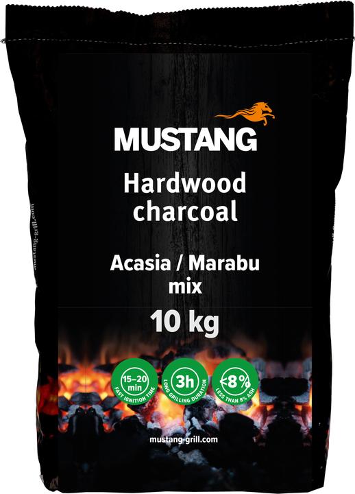 Immagine prodotto Mustang Grill Hardwood Charcoal, Acacia/Marabu, 10 kg (10 kg)