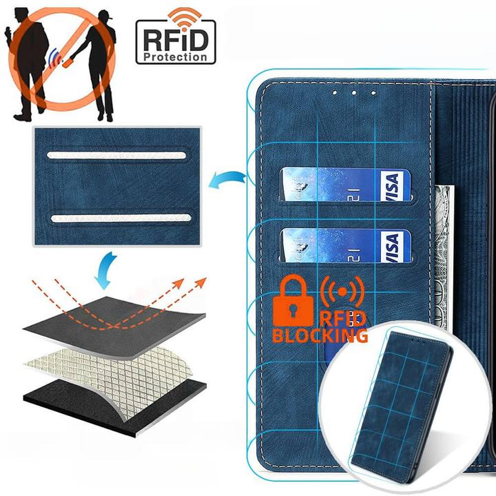 Image du produit Cover-Discount Galaxy A25 5G - Étui avec bloqueur RFID bleu (Samsung Galaxy A25 5G)