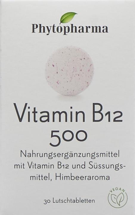 Immagine prodotto Phytopharma Vitamina B12 Lutschtablette 500 mcg (30 Pezzo/i, Pillole, 40 g)