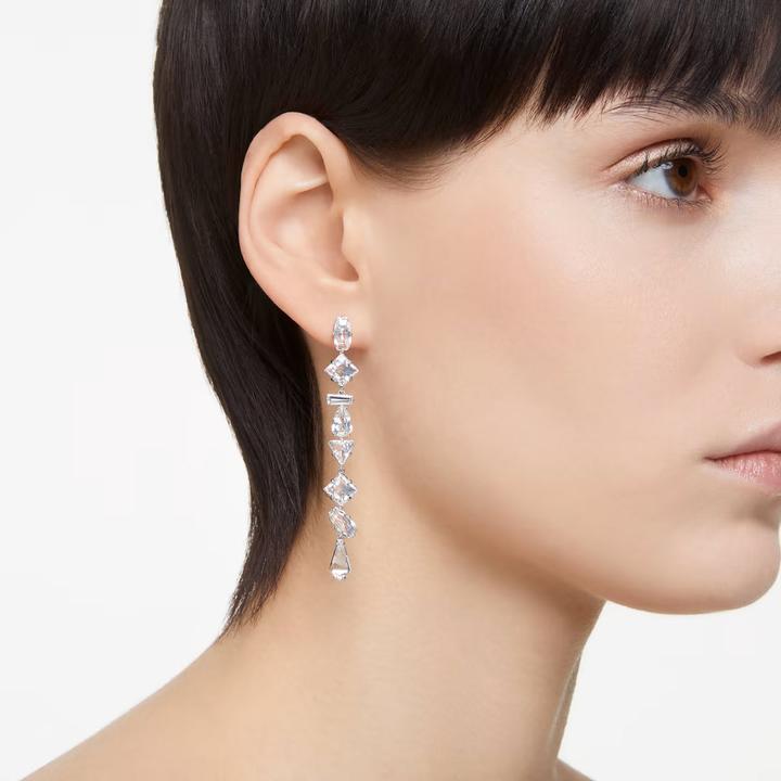 Produktbild Swarovski Mesmera Drop Ohrhänger Verschiedene Schliffe Lang Weiss (Swarovski Metall)