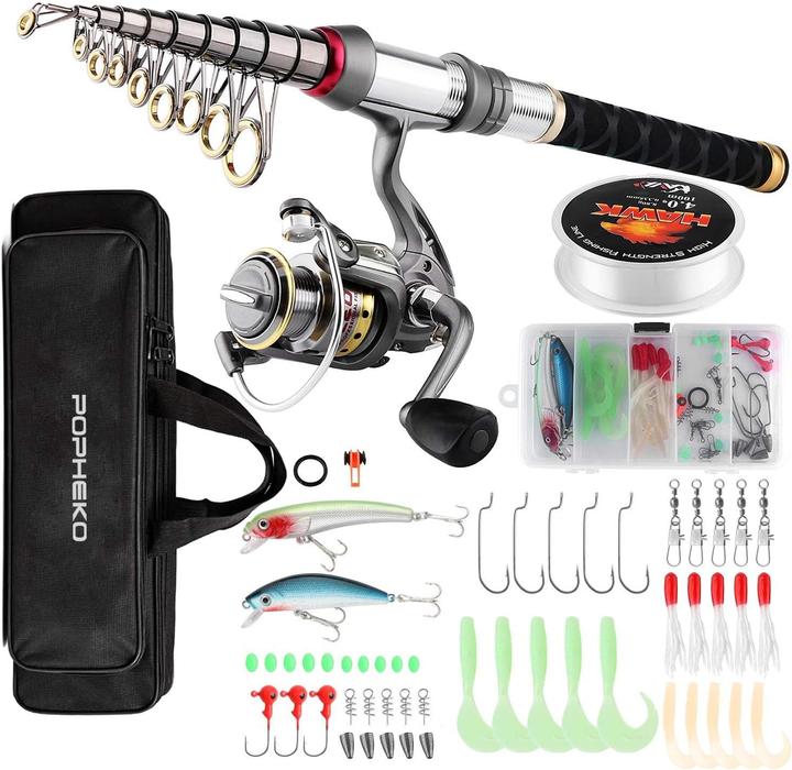 Image du produit Mouhike Set de cannes à pêche (Télescope, 180 cm)