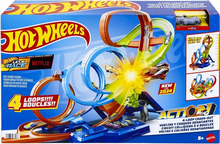 Actual product image Hot Wheels Action 4 Loopings Crash Danger