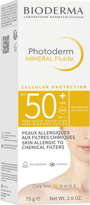 Actual product image Bioderma Photoderm Mineral Fluide SPF50+ (Sun cream face, SPF 50, 105 ml, 150 g)