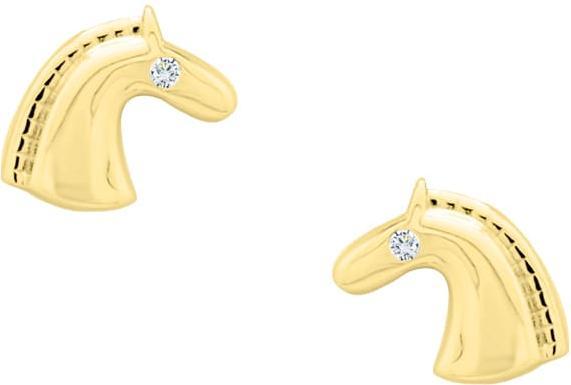 Immagine prodotto Candy Orecchini a perno cavallo, argento 925, placcati oro (Argento 925, Placcato oro 18k)