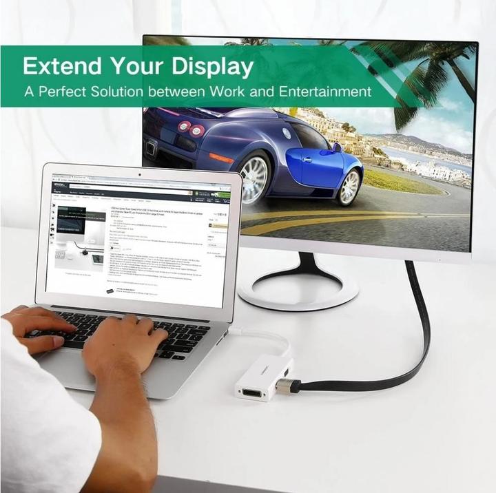 Image du produit Ugreen Adaptateur Mini Display Port vers HDMI, VGA et DVI (Mini DP, DVI)