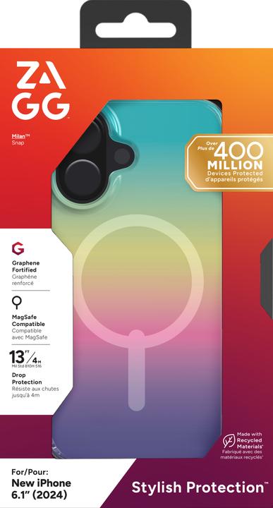 Produktbild Zagg Milan Snap MagSafe iPhone 16 Case - Iridescent (Apple iPhone 16)