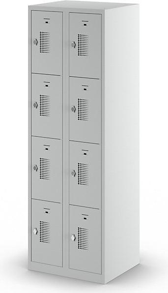Actual product image eurokraft basic Locker with rotary bolt for padlock, 8 compartments (60 cm, 180 cm)