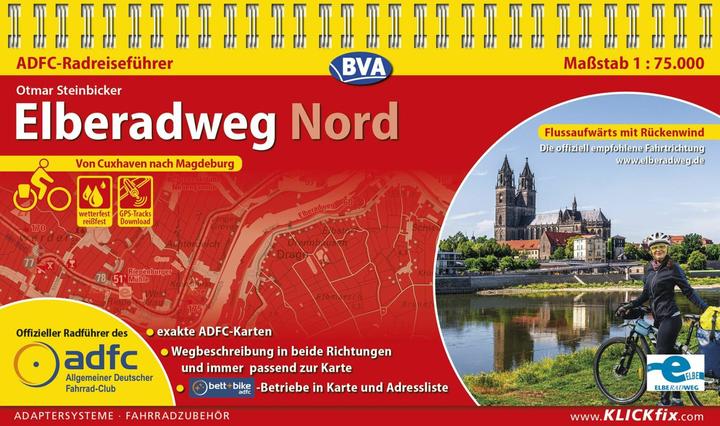 Produktbild ADFC-Radreiseführer Elberadweg Nord 1:75.000 praktische Spiralbindung, reiss- und wetterfest
