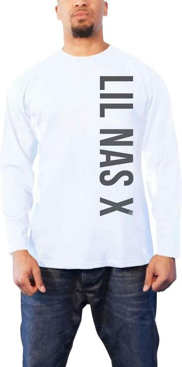 Lil Nas X TShirt Erwachsene mit vertikalem Text und langen Ärmeln