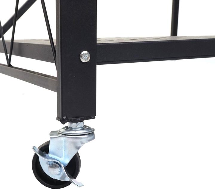 Produktbild Swisshandel24 Regal HWC-J85, Standregal Wohnregal, faltbar/klappbar Stahl schwarz, 4 Ebenen (126 x 71 x 36 cm)