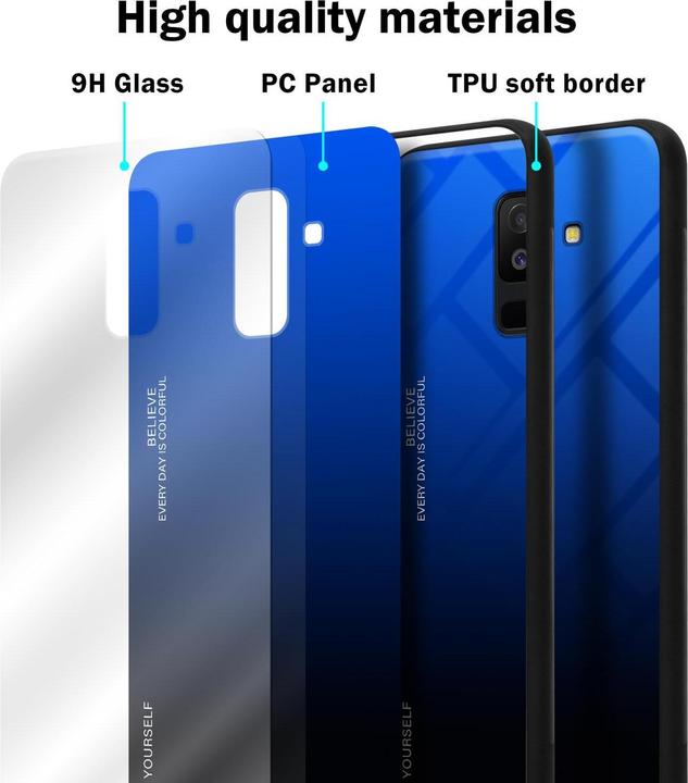 Image du produit Cadorabo Couverture en verre TPU 2 couleurs (Samsung Galaxy A6+)