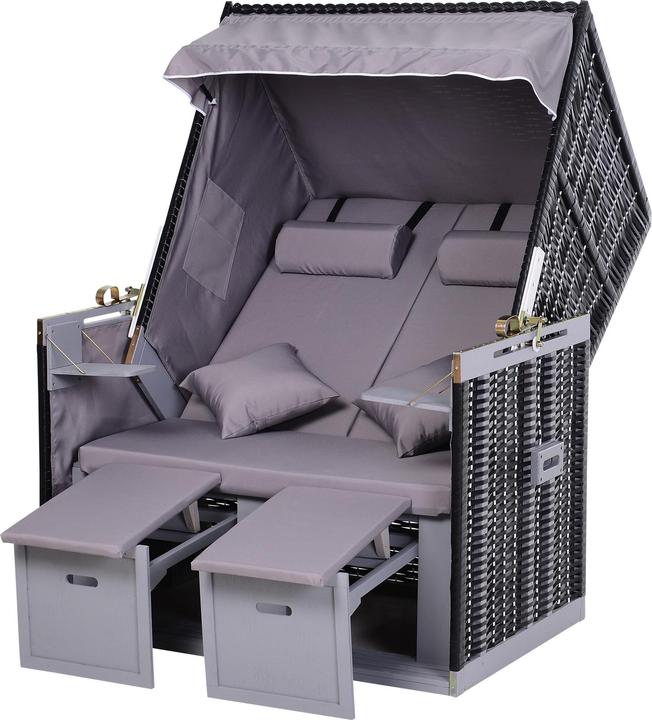 Actual product image Outsunny Beach chair with roof and cup holder