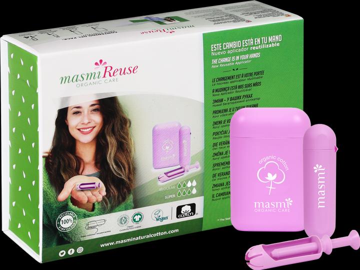 Actual product image Masmi Organic Tampon with Re-Use Applicaror for Classic + Super Tampons - Reuse (1 x)