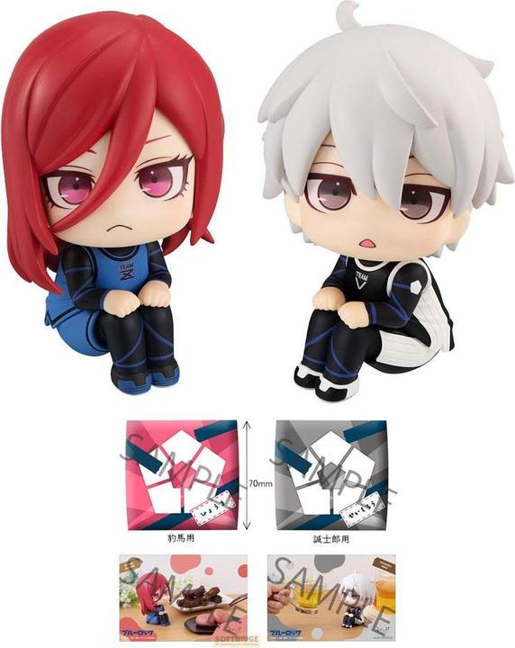 Actual product image Megahouse Blue Lock statuettes PVC Look Up Hyoma Chigiri & Seishiro Nagi Limited Ver. 11 cm