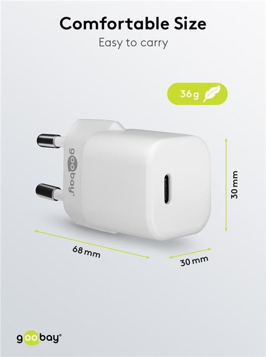 Produktbild Goobay USB-C Nano Schnellladegerät mit GaN Technologie (30 W)