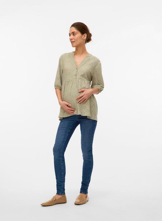 Image du produit Mamalicious Normal geschnitten Mandarin Kragen Top Bluse (L)