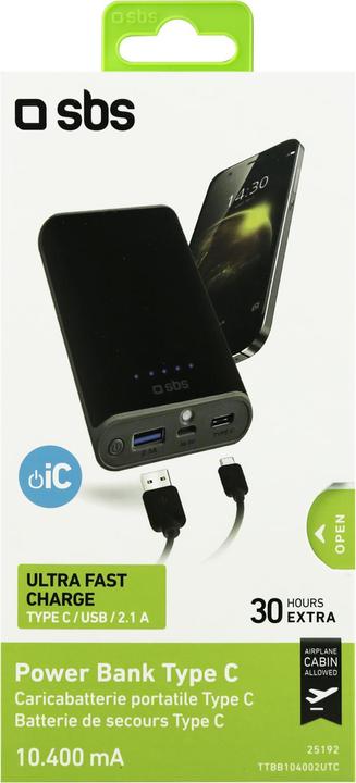Actual product image SBS Power Bank 10.400 mAh Type C (10.40 mAh)