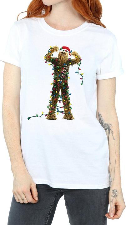 Immagine prodotto Star Wars Chewbacca Christmas Lights Maglietta Ampia Donna (S)