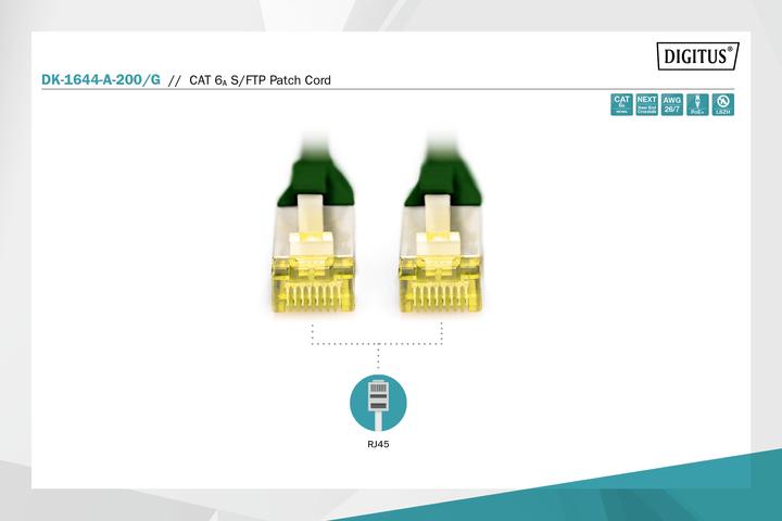 Actual product image Digitus CAT 6A S/FTP patch cord (S/FTP, CAT6a, 20 m)