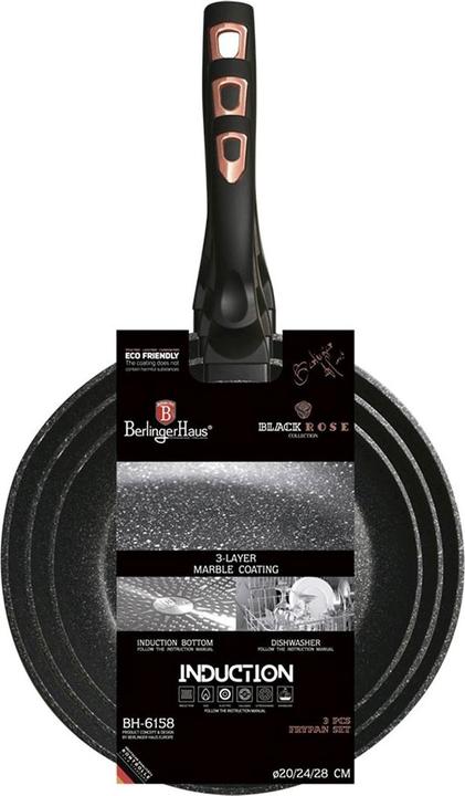 Produktbild BerlingerHaus Bratpfannen-Set Marmorbeschichtung (20 cm, Pfannenset + Topfset, Aluminium)