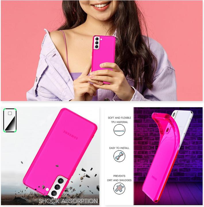 Immagine prodotto Nalia Custodia per cellulare al neon chiaro (Samsung Galaxy S21+)