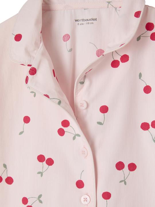 Vertbaudet Mädchen Schlafanzug aus Popeline CHERRY