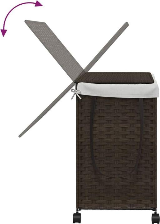 Actual product image VidaXL Laundry basket with castors Dark brown 60x35x60.5 cm